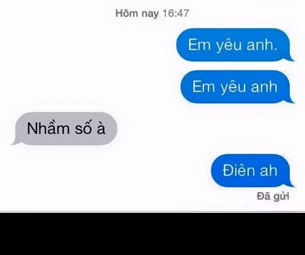 Có những anh chàng vì quá bất ngờ trước tin nhắn của vợ, bạn gái nên đã nửa đùa, nửa thật hỏi ngược lại xem có phải nửa kia đã gửi tin nhắn nhầm số điện thoại.
