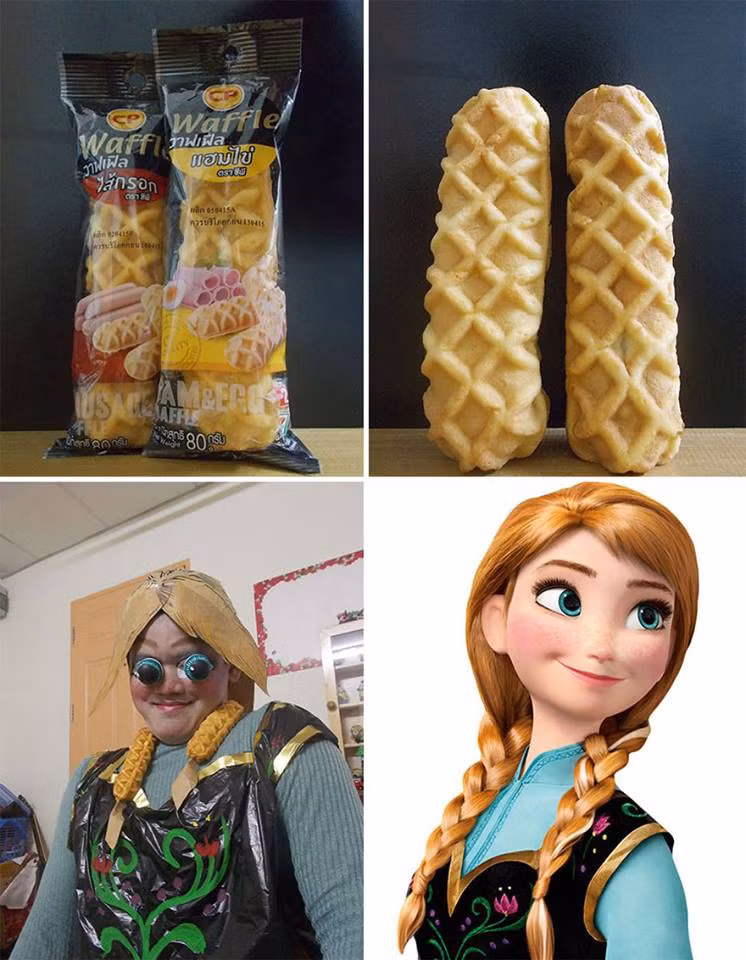 Chỉ cần các đồ vật có một chi tiết nào đó giống với ngoại hình của nhân vật cosplay là Anucha “Cha” Saengchart sẽ sử dụng luôn vào các tác phẩm của mình.