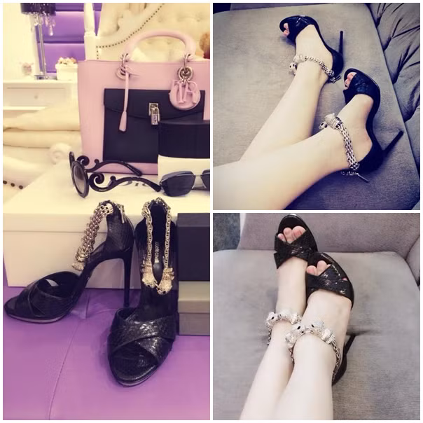 Một trong những đôi giày yêu thích của Ngọc Trinh là của thương hiệu Roberto Cavalli, giá bán trên web khoảng gần 42 triệu đồng.