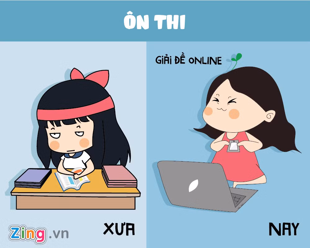 Với sự phát triển của công nghệ, sĩ tử thời nay không chỉ được ôn tập qua sách vở mà còn nhiều nguồn tài liệu trên Internet.