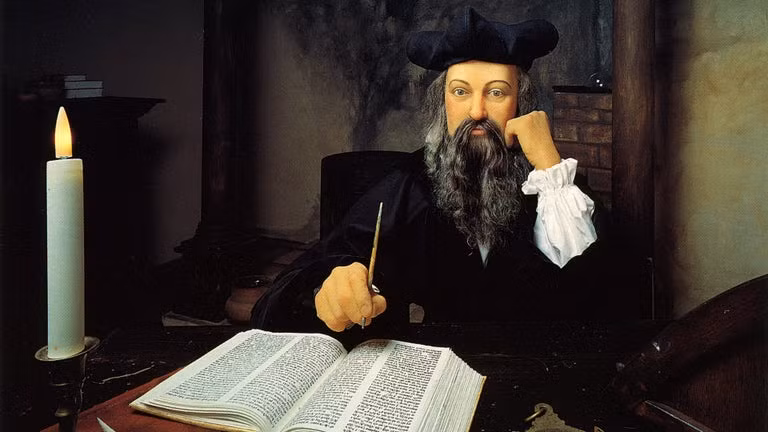 Dù đã qua đời hơn 400 năm, Nostradamus vẫn được nhắc đến nhờ cuốn sách "Les Propheties" (Những lời tiên tri) xuất bản năm 1555. Các lời tiên tri của Nostradamus thường được viết dưới dạng thơ ẩn dụ, khó hiểu và sử dụng nhiều ngôn ngữ khác nhau như Hy Lạp, Do Thái, Ả Rập, Italy để tránh bị buộc tội dị giáo.