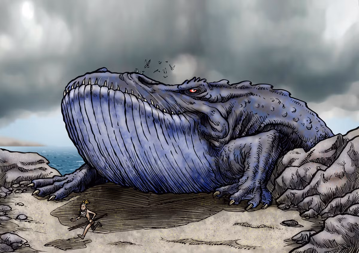 8. Taniwha: Taniwha là một quái vật trong văn hóa của người Maori, sống ở New Zealand và thường được miêu tả như một loài cá mập, rồng, hoặc cá voi biến hình.