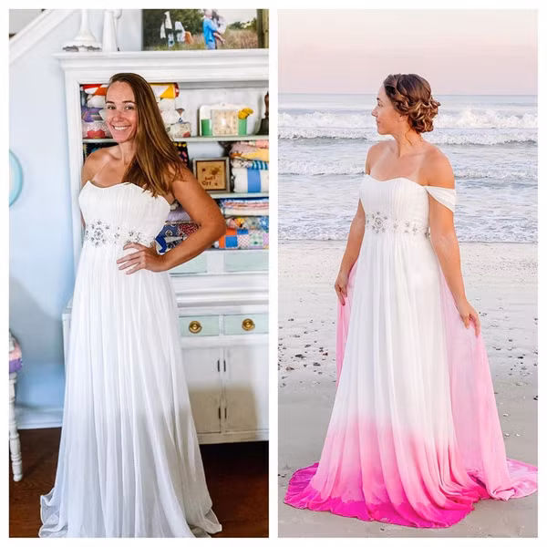 Cuối năm 2019, Caitlin ghi lại các bước “hô biến” trang phục cũ thành món đồ thời thượng, đăng tải trên nền tảng Tiktok.