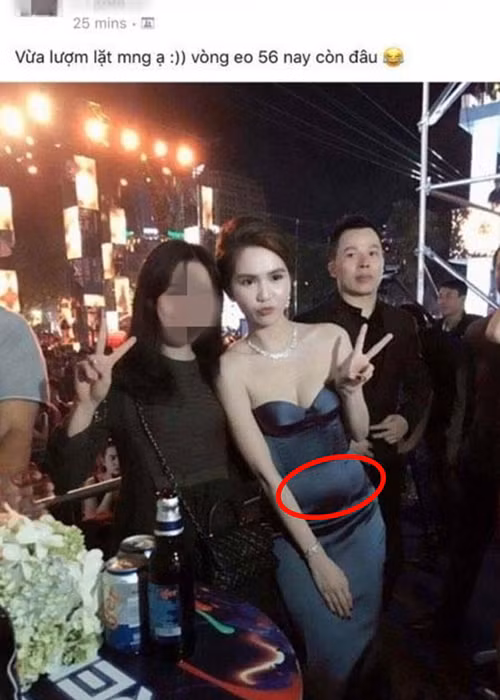 Còn nhớ, Ngọc Trinh cũng từng bị soi vòng hai lớn bất thường tại một sự kiện Tết Dương lịch 2017. Ảnh: Báo đất việt