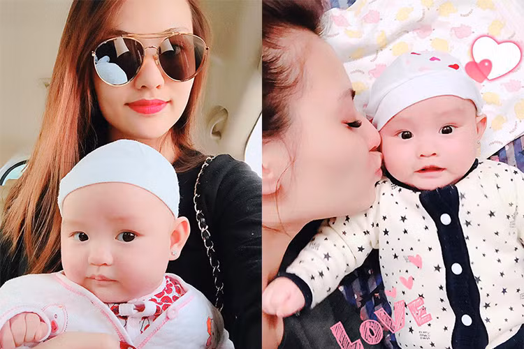 Bé Cherry là con gái đầu lòng của người mẫu Hồng Quế. Cô nhóc cất tiếng khóc chào đời vào ngày 12/10/2016. Cùng bé Cherry đón ngày Quốc tế phụ nữ 8/3, Hồng Quế sẽ hạnh phúc hơn. (Ảnh: FBNV) 