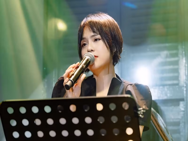 Thái Trinh bắt đầu được khán giả chú ý qua các video cover trên Youtube vào năm 2010. Năm 2012, cô thi Giọng hát Việt và bị loại trong liveshow 6. Ảnh: FBNV.