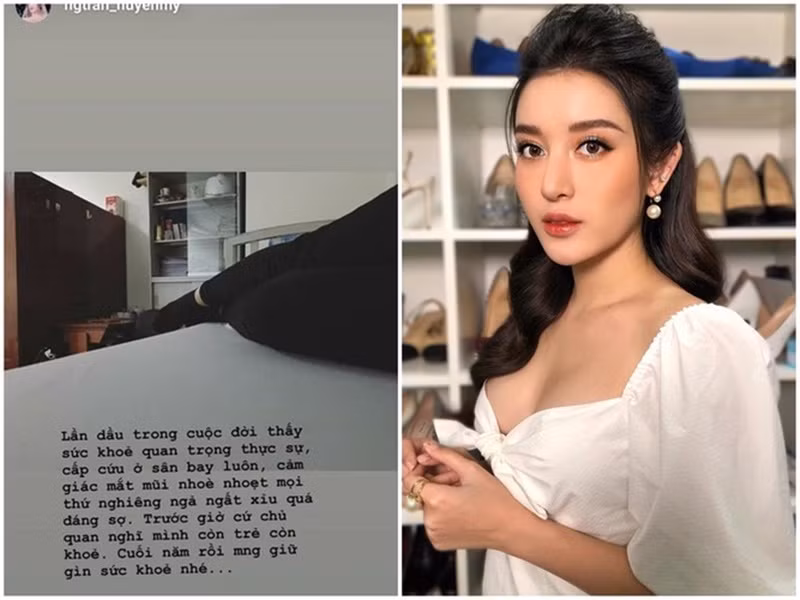 Năm 2020, sau khi hoàn thành buổi chụp hình, Á hậu Huyền My ra sân bay Tân Sơn Nhất để bay về Hà Nội. Tuy nhiên, khi ra đến sân bay, Huyền My bị ngất, được cấp cứu tại chỗ. Trước đó, Huyền My làm việc không nghỉ ngơi. Ảnh: FB Huyền My.