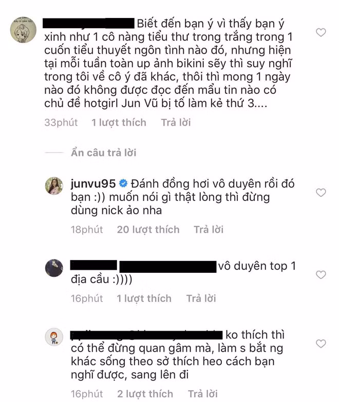 Jun Vũ thẳng thắn đáp trả khi bị nói có nguy cơ làm kẻ thứ ba.