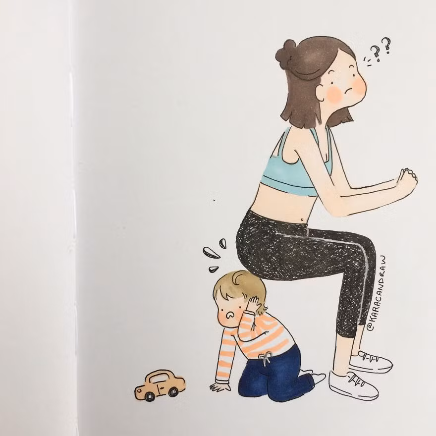 Việc tập thể dục không còn như trước nữa một khi mẹ đã có em…