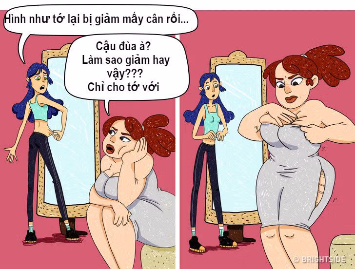 Bộ tranh: Sẽ ra sao khi nàng béo và gầy chơi thân với nhau? - Hình 2 Bo tranh: Se ra sao khi nang beo va gay choi than voi nhau?-Hinh-2