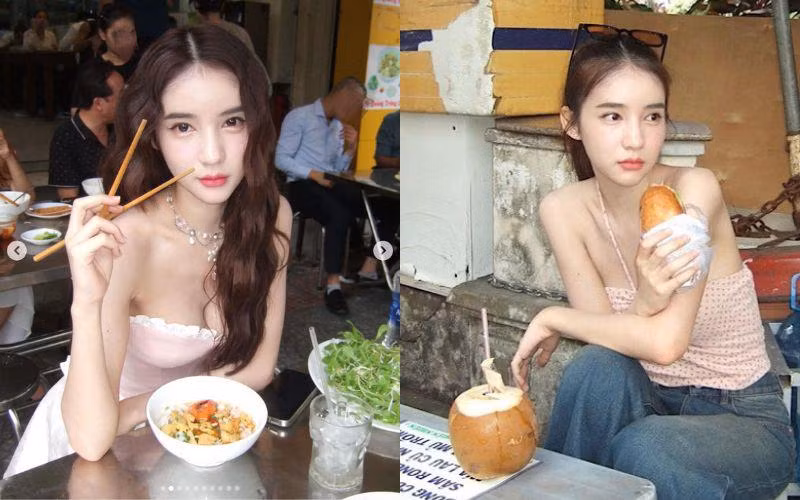Vừa qua trong chuyến công tác đến Việt Nam, gái xinh xứ sở chùa Vàng Yoshi Rinrada Thurapan "gây sốt" với loạt ảnh ngồi ăn đường phố mà đẹp không tỳ vết.