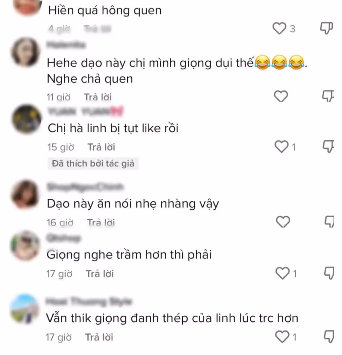 Đa số những bình luận tiêu cực đều sẽ bị xóa bỏ, chỉ còn lại những ý kiến cổ vũ, khích lệ và luôn bên cạnh theo dõi ủng hộ cô nàng. Có lẽ kể từ sau drama review quán ăn, Võ Hà Linh đã hoàn toàn thay đổi thái độ, trở nên tích cực hơn trước. Ảnh: Tổng hợp