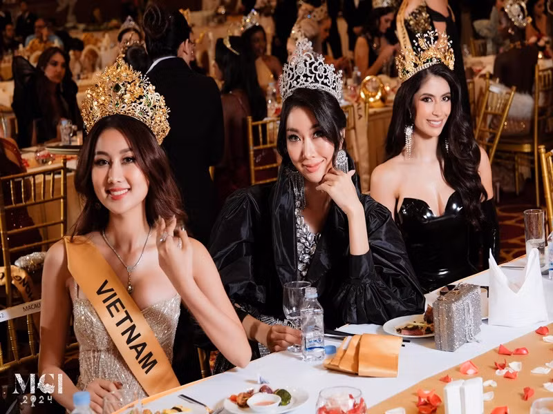 Quế Anh yêu thích trang phục tông màu da trong những ngày qua. Ảnh: Miss Grand International.