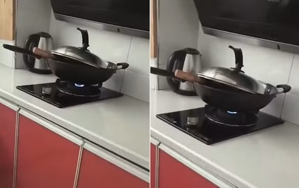 Quên tắt bếp ga khi về quê, mở cửa vào sốc vì cảnh này Quen tat bep ga khi ve que, mo cua vao soc vi canh nay