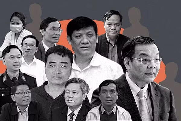 104 bị can bị khởi tố liên quan vụ Việt Á với các tội danh khác nhau như Vi phạm quy định về quản lý, sử dụng tài sản nhà nước gây thất thoát, lãng phí; Vi phạm quy định về đấu thầu gây hậu quả nghiêm trọng; Lợi dụng chức vụ, quyền hạn trong khi thi hành công vụ; Đưa hối lộ; Nhận hối lộ. Đáng chú ý, trog số các bị can có 3 cựu ủy viên Trung ương Đảng, gồm các ông: Nguyễn Thanh Long (cựu Bộ trưởng Y tế); Chu Ngọc Anh (cựu Chủ tịch UBND TP Hà Nội) và Phạm Xuân Thăng (cựu Bí thư Tỉnh ủy Hải Dương)…(Ảnh: Vietnamnet)