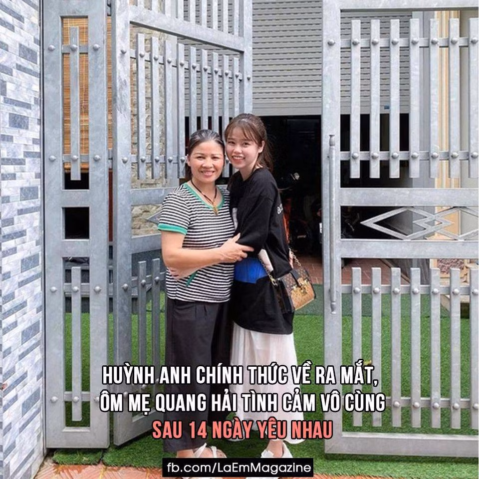 Mối tình của họ tiến triển khá nhanh, sau 14 ngày yêu nhau Huỳnh Anh đã về nhà ra mắt gia đình Quang Hải.