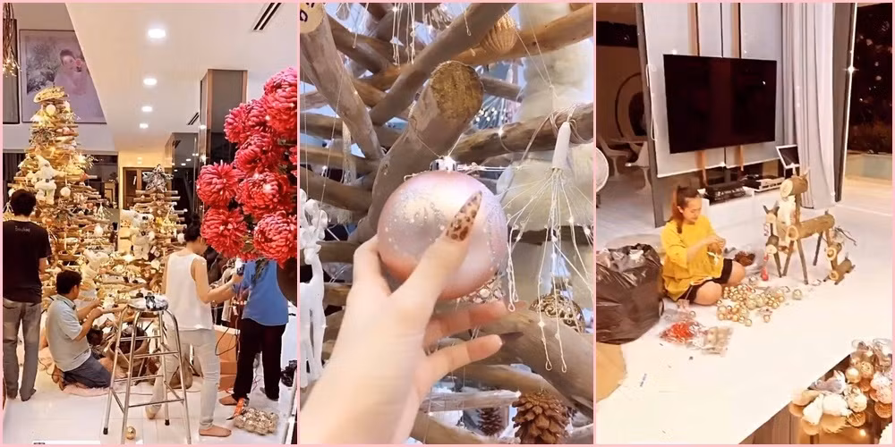 Hiện, đoạn clip ghi lại khung cảnh Noel trong căn biệt thự của Ngọc Trinh đang nhận được rất nhiều sự quan tâm của cư dân mạng. Dù mới hé lộ "sương sương" qua story Instagram, dân tình cũng đã có thể hình dung ra khung cảnh căn biệt thự 40 tỷ của Ngọc Trinh đã choáng ngợp như thế nào. Ảnh: Instagram nhân vật