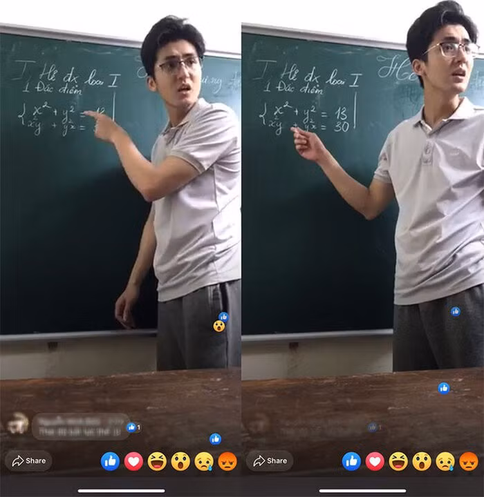 Cách đây không lâu trên MXH lan truyền một đoạn clip dài khoảng 1 phút livestream thầy giáo điển trai đang say sưa giảng bài môn Toán nhanh chóng thu hút sự quan tâm từ cộng đồng mạng.