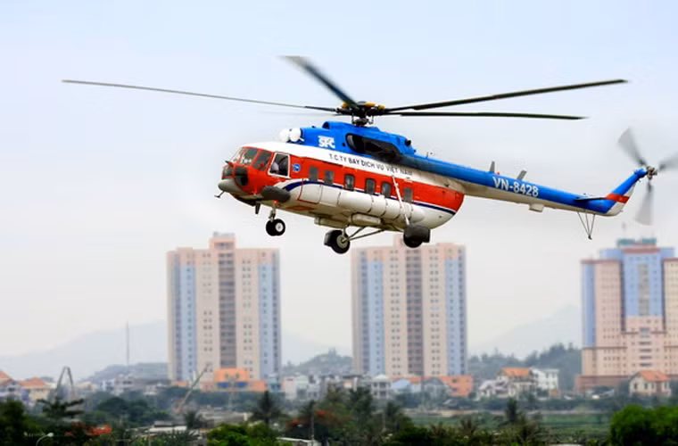 Trong lĩnh vực trực thăng, Nga tiếp tục chào hàng tới các nước Đông Nam Á dòng trực thăng đa năng họ Mi đáng tin cậy nhưng rẻ tiền như Mi-172, Mi-38 và Mi-35. Ảnh: Trực thăng Mi-172 đã được Việt Nam mua và sử dụng cho mục đích dân quân sự.