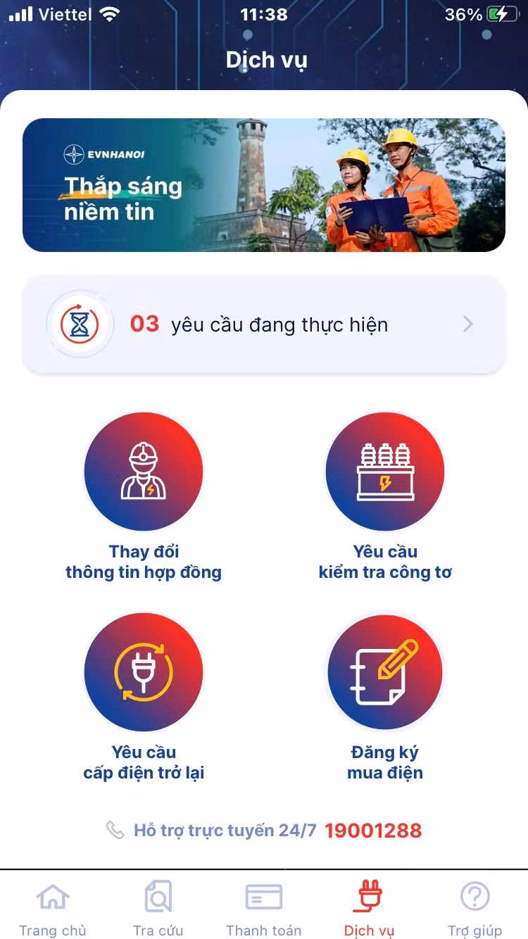 Ra mat ung dung cham soc khach hang mang ten EVNHANOI