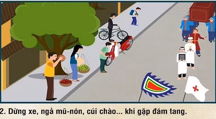 Hội An: Gặp đám tang, người dân dừng xe ngả mũ chào Hoi An: Gap dam tang, nguoi dan dung xe nga mu chao
