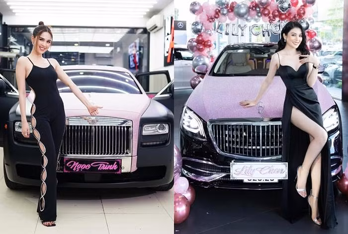 Ngọc Trinh và Lily Chen từng dính nghi vấn chung bồ tỷ phú. 2 mỹ nhân đình đám này đều sở hữu siêu xe tiền tỷ có giá tiền, màu sắc hao hao nhau.