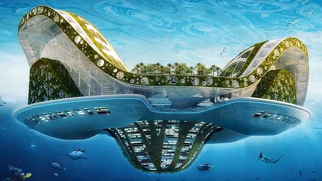 Các thành phố nổi có thể gồm trang trại nuôi trồng thủy sản và trung tâm y tế, nghiên cứu y học.