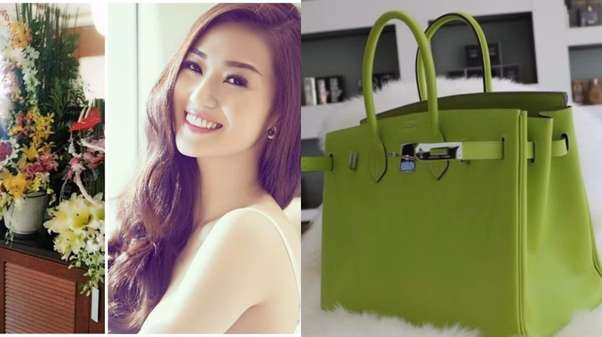 Khánh My rất bất ngờ khi nhận món quà 8/3 là chiếc túi Hermes trị giá hơn 300 triệu. Ảnh: Phụ nữ News.