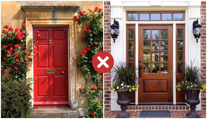 Bạn có thể chà nhám, sơn lại cửa chính, mua tay nắm cửa, hộp thư, bảng số nhà... mới bằng đồng hoặc thép không gỉ. Ảnh: bestie.