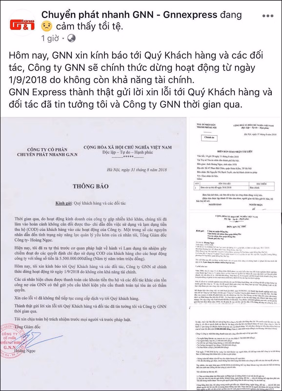 GNN Express no khung truoc khi pha san, khach hang lo 