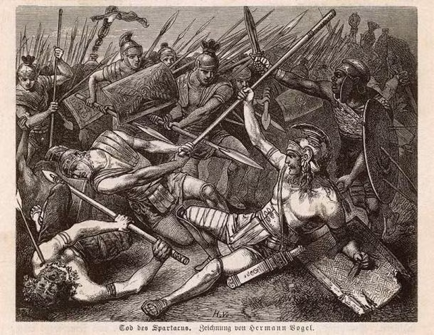 Spartacus được cho là bị giết chết trong trận chiến cuối cùng với quân sĩ La Mã. Dù cuộc khởi nghĩa thất bại nhưng Spartacus trở thành anh hùng của những người nô lệ khi đám đứng lên chống lại sự cầm quyền khắc nghiệt của đế chế La Mã hùng mạnh.