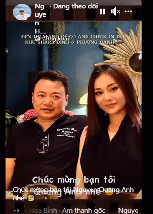 Vợ chồng Phương Oanh gây chú ý khi tình tứ tại sự kiện. Ảnh chụp màn hình.
