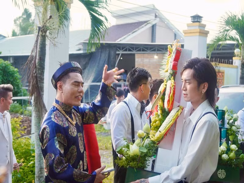 BB Trần, Jun Phạm tiếp tục làm phù rể trong đám cưới của Puka. Ảnh: FBNV.