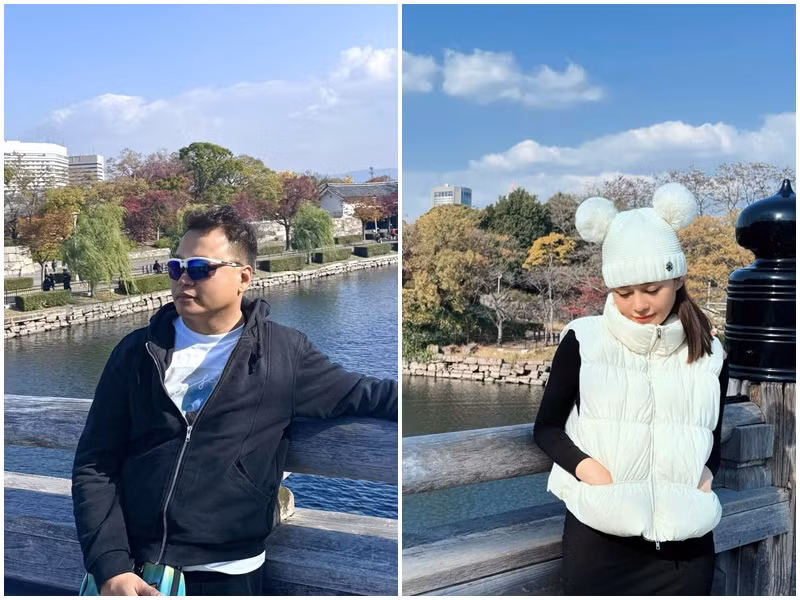 Phương Oanh được Shark Bình đưa đi du lịch khi các triệu chứng ốm nghén đã giảm.