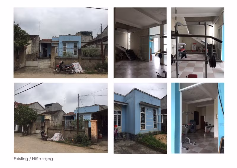 Không gian sống của ngôi nhà cũ gặp nhiều vấn đề về công năng sử dụng, đặc biệt ánh sáng và độ thông thoáng là không có. Do đó, khi thiết kế ngôi nhà, KTS phải giải quyết vấn đề thông thoáng cho các không gian ở tầng một, xây mới tầng hai và ba dựa trên hệ khung có sẵn với mức chi phí hợp lý. Hiện trạng của ngôi nhà cũ thiếu ánh sáng và không có độ thông thoáng.