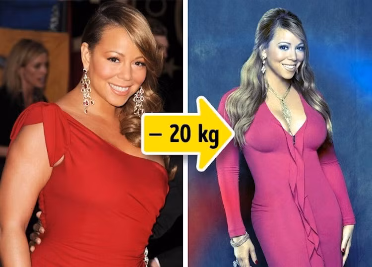Mariah Carey lại từng rất muốn lấy lại vóc dáng "đồng hồ cát" để trông quyến rũ hơn trong ngày cưới, cho nên cô đã thực hiện chế độ ăn kiêng một cách nghiêm ngặt và kết quả là giảm được 20 kg như hiện tại.