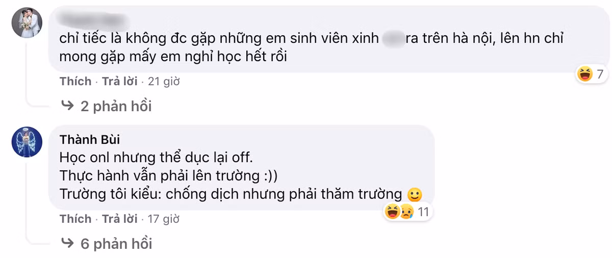 Bên cạnh những trường thông báo cho sinh viên học online cũng có không ít trường Đại học đến phút chót chưa đưa ra thông báo nào, hoặc vẫn để sinh viên đi học bình thường. Ảnh: Chụp màn hình