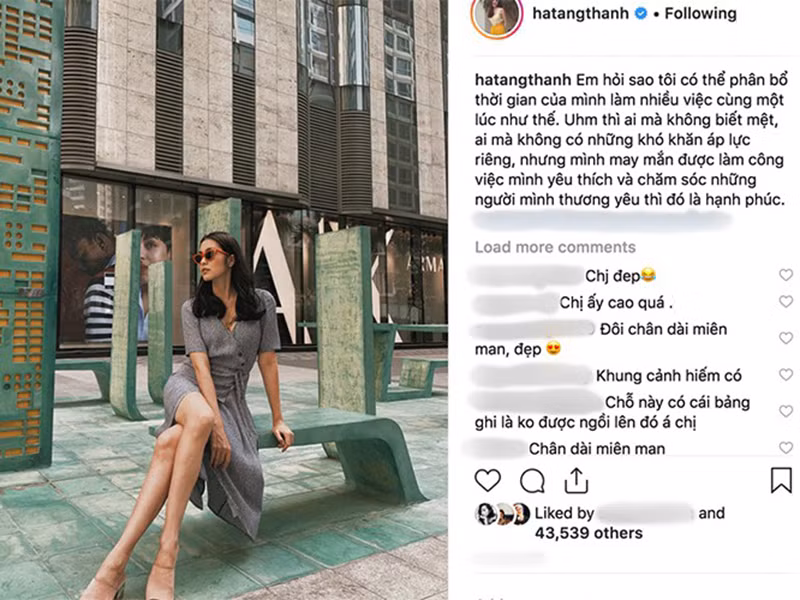 Hồi tháng 1/2019, Tăng Thanh Hà chia sẻ bức ảnh của mình trên trang cá nhân. Tuy được khen từ vóc dáng đến thần thái song cô lại mất điểm bởi nghi vấn ngồi chụp nơi cấm ngồi.