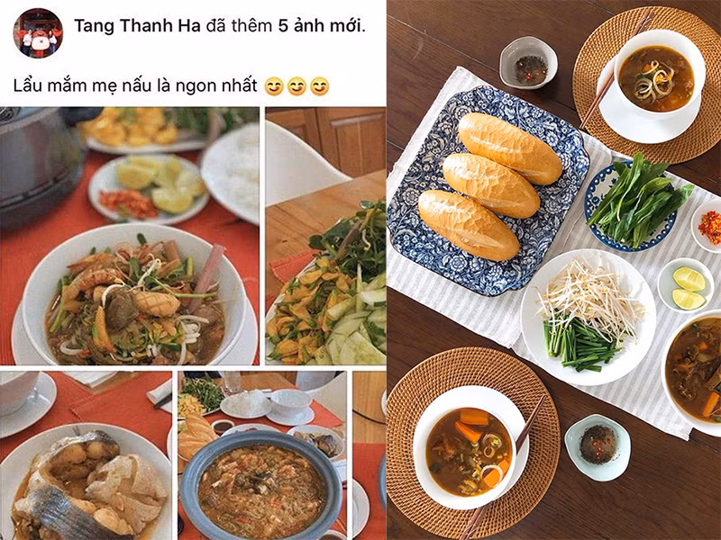 Hà Tăng cũng từng hào hứng chia sẻ: "Mẹ nấu món nào cũng tuyệt vời, Hà và ông xã Louis Nguyễn đều thích. Con cám ơn mẹ yêu nhiều lắm".