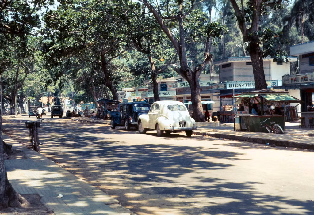 Dãy quán bar ở Bãi Trước, ven đường Quang Trung.