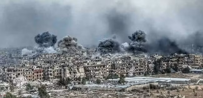 Pháo binh,tên lửa quân đội Syria tấn công trại Yarmouk - ảnh mịnh họa Muraselon.