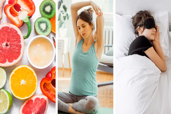 Ngoài việc ăn, uống những thực phẩm trên, các chuyên gia khuyến nghị bạn nên hoạt động thể chất điều độ, ngủ đủ giấc và tránh hút thuốc để tăng khả năng miễn dịch, giảm viêm. (Ảnh: gundersenhealth)