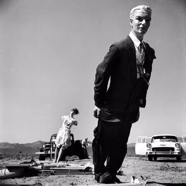 Một vụ thử bom hạt nhân được Mỹ tiến hành ở sa mạc Nevada vào mùa xuân năm 1955. Các nhân viên tham gia buổi thử nghiệm này đã bố trí một số xe cộ, nhà cửa, ma nơ canh... trong khu vực gần nơi diễn ra vụ nổ.