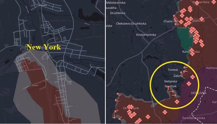 Trang Topwar ngày 4/8 cho biết, Quân đội Nga đang tích cực đánh bật quân Ukraine khỏi thị trấn New York (tên khác là Novgorodskoye), nằm ở phía nam thành phố Toretsk. Đây là thị trấn quan trọng, cùng với Toretsk hợp thành tuyến phòng thủ Toretsk-New York. Nhưng hiện tại, hơn một nửa thị trấn này đã nằm dưới sự kiểm soát của quân Nga.