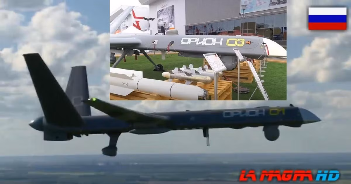 UAV Orion được trang bị hệ thống liên lạc vệ tinh (SATCOM), giúp điều khiển UAV ở khoảng cách không giới hạn so với trạm điều khiển mặt đất. Thiết kế của Orion có kiến trúc mở, giúp đơn giản hóa việc tích hợp tải trọng và vũ khí cũng như đáp ứng các yêu cầu khác của người sử dụng. (Ảnh: TASS, RIA Novosti, Topwar, CNN).