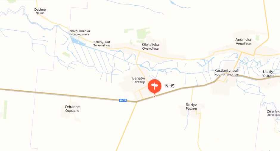 Theo ISW, hiện quân Nga đã kiểm soát được một phần ba làng Vesyoloye và tiến dọc theo xa lộ N-15, đến vùng ngoại ô phía nam của Bogatyr. Theo video định vị địa lý, vị trí tiền tuyến của RFAF nằm cách những ngôi nhà đầu tiên của khu định cư khoảng một km.