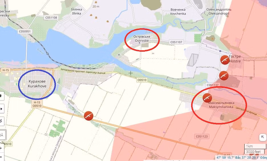 Maksimilyanovka là ngôi làng, cách Kurakhove 3,5 km về phía đông đã nằm trong tay Nga và đây sẽ là những đầu cầu để các mũi tấn công của họ đột phá vào Kurakhovo. Trận tấn công vào Kurakhove chắc chắn là một trận giao tranh ác liệt, vì tấn công trực diện vào trận địa phòng ngự kiên cố của đối phương là một nhiệm vụ khó khăn.