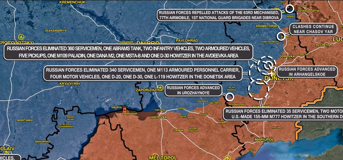 Vào ngày 27/4, trên chiến trường Donbass, Quân đội Nga tiếp tục mở các cuộc tấn công theo ba hướng Bakhmut, Avdiivka và Marinka. Đặc biệt là trên hướng phía tây bắc Avdiivka với kiểu tấn công ban đêm, vốn là “đặc sản” của Quân đội Ukraine.