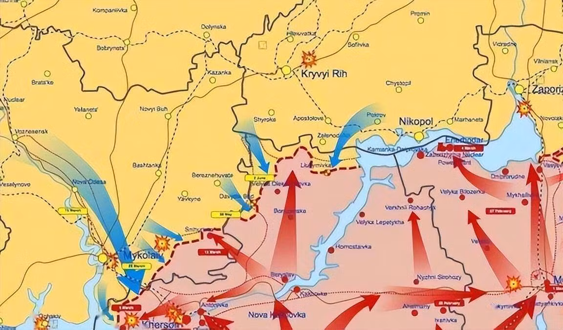 Quân đội Ukraine đã tiến hành một cuộc phản công từ ba hướng ở phía nam chiến trường Kherson. Lần này, Quân đội Ukraine đã điều động tổng cộng khoảng 12.000 quân từ Nikolayev đến Kherson, nhằm tạo ưu thế cả về quân số và hỏa lực. 