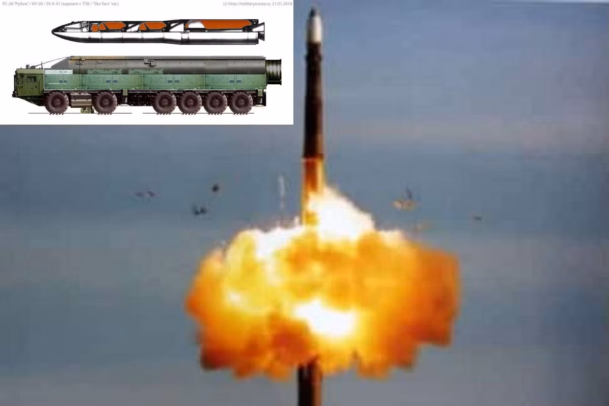RS-26 Rubezh cũng là phiên bản cải tiến của hệ thống tên lửa đạn đạo chiến lược Topol-M. Tên lửa có tầm bắn hơn 6.000 km và trọng lượng phóng 50 tấn, tương đương với trọng lượng phóng của 3 tên lửa đạn đạo chiến thuật Iskander-M. 